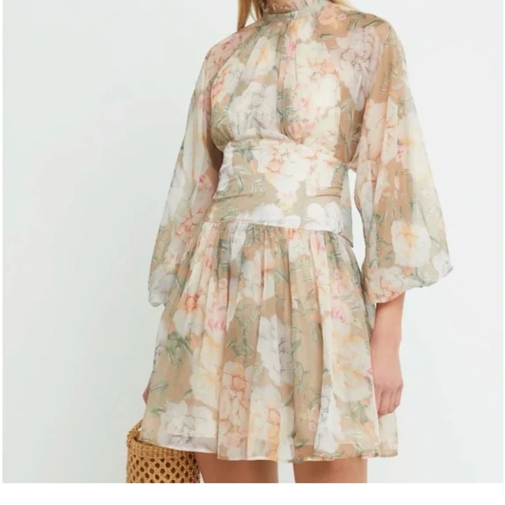 O.P.T. Kate Floral Chiffon Dress with cutout back